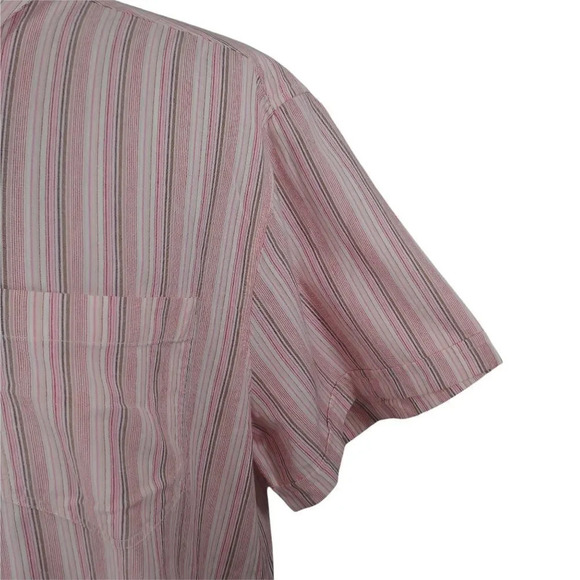 Zenformen Work  Office Business Casual Bitton Down Dress Shirt Pink Stripes XL - Picture 5 of 9